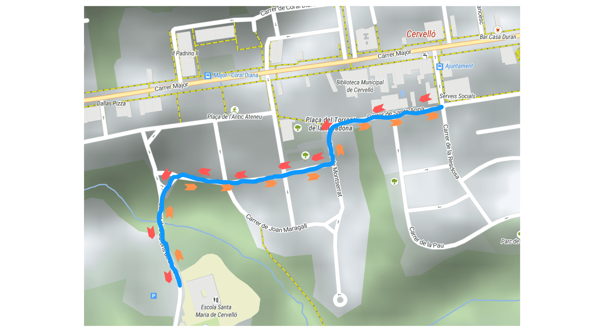 Mapa del recorregut de 1km