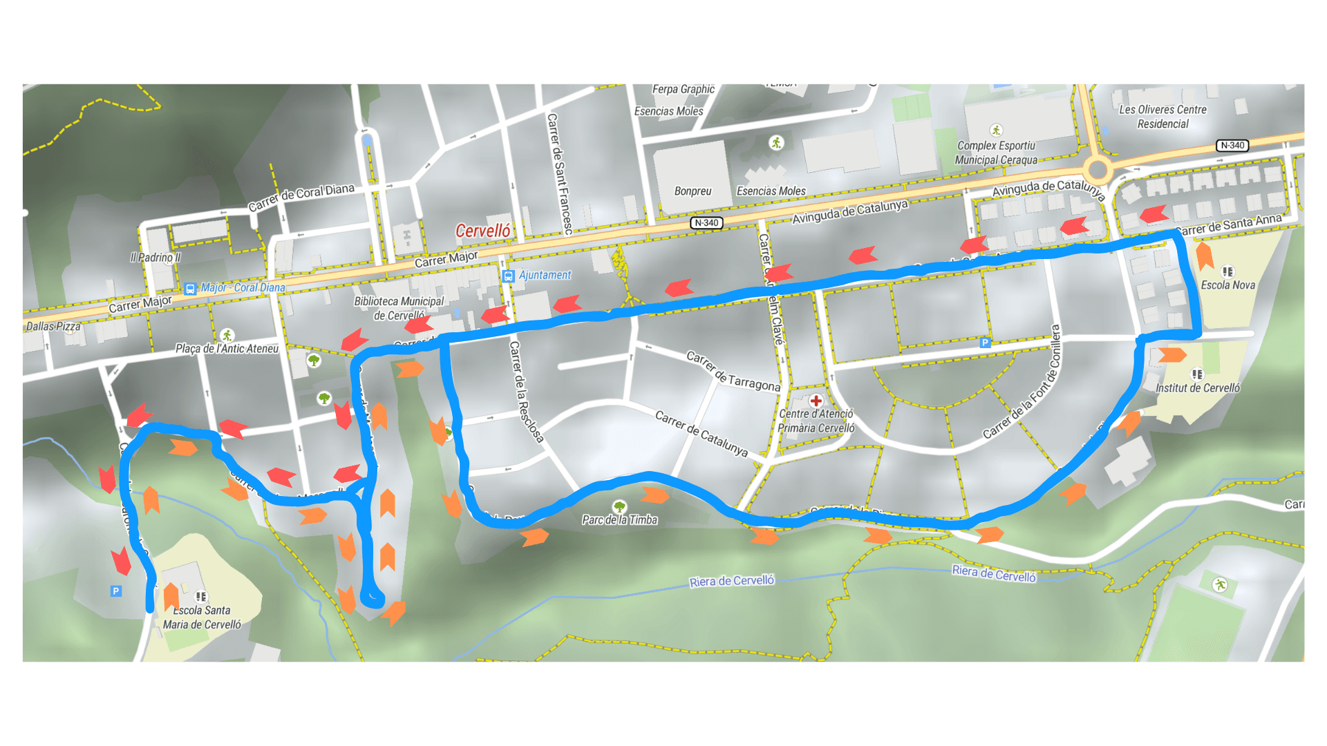 Mapa del recorregut de 3km